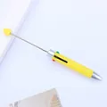 Bolígrafo de cuentas multicolor amarillo con varilla telescópica para papelería DIY - Amarillo Macaron
