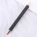 Elegant black crystal rhinestone ballpoint pen with luxury rose gold trim accents - Black (Rose Gold Accents)