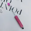 Elegant pink rhinestone stylus pen for touch screens with a premium sparkling crystal grip - 1.0mm Bullet Tip / Fluorescent Rose Red