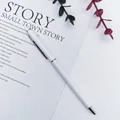 Minimalist white metal ballpoint pen with silver trim for smooth writing - White