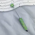 Elegant green pearl and rhinestone DIY craft stylus pen for electronic touch screens - 1 Piece / Green