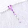 Joli charm cœur violet en silicone avec smiley pour décoration de paille 8-10 mm - Mauve Clair