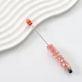 Eleganter dekorativer Perlen-Eingabestift mit orangefarbenen Zuckerperlen und weißen Perlen - 10-Hermes-Orange