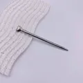 Elegant silver metal ballpoint pen with heart-shaped top for business gift. - Silver