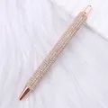 Luxury rose gold ballpoint pen fully encrusted with sparkling rhinestones for desk - Champagne (Rose Gold Accents)