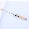 Bolígrafo de 4 colores para cuentas con cuerpo crema y varilla metálica para DIY - Caqui Beige