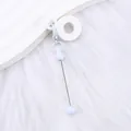 White silicone DIY bead charm accessory with metal rod for straw decoration - White