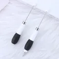 Bolígrafo de cuentas DIY en blanco y negro para manualidades y papelería creativa - Punta de bala 1,0 mm / Blanco