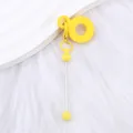Vibrant yellow silicone bead straw charm for creative DIY accessories and decor. - Macaron Yellow