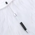 Bolígrafo de cuentas DIY negro y plateado con tubo vacío transparente recargable - Negro