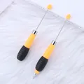 Bolígrafo telescópico DIY para abalorios con acabado amarillo macaron y agarre suave - Punta de bala 1,0 mm / Naranja Macaron