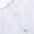 Bolígrafo DIY rellenable en blanco y plata con cuerpo de tubo transparente único - Blanco