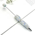 Bolígrafo de cuentas con patrón luminoso y diamantes de imitación AB variados SKU - Fénix Azul