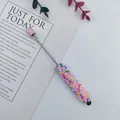 Colorful sprinkle beaded stylus pen with multi-functional touchscreen tip and pink cap - 1.0mm Bullet Tip / Candy Light Pink