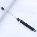 Black multi-functional DIY beaded stylus ballpoint pen with extended metal bead rod - Bullet Tip 1.0 (Cheese Culture Single Coil Stylus Pen) / Black