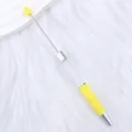 Bolígrafo de cuentas DIY amarillo con tubo vacío transparente para manualidades creativas - Amarillo Macaron