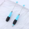 Bolígrafo de cuentas DIY en azul macaron con diseño telescópico giratorio para manualidades - Punta de bala 1,0 mm / Azul Macarrón