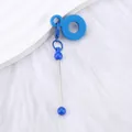 Blue silicone bead straw charm for DIY creative decoration and personalized drinkware - Fluorescent Blue