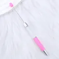 Bolígrafo de cuentas rosa DIY con barril transparente vacío para diseños creativos - Rosa Macarrón