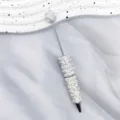 Elegant beaded ballpoint pen decorated with sparkling pearls and colorful rhinestones - 1.0mm Bullet Tip / White