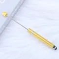 Elegant golden DIY beadable stylus pen with metal telescopic rod for touchscreens. - 12-Amber Yellow