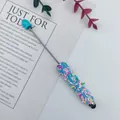 Multi-functional stylus pen with a colorful candy sprinkle beaded handle design - 1.0mm Bullet Tip / Candy Light Blue