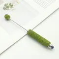Green rhinestone-covered touchscreen stylus pen featuring elegant sparkling beads design - Full Rhinestone Stylus Style / Mustard Green