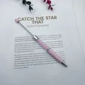 Elegant pink ballpoint pen filled with sparkling crystal crushed stones for DIY beads - Candy Light Pink