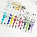 Handmade beaded ballpoint pen with lace bow and colorful rhinestones decoration - Bullet Tip 1.0mm / Multicolor
