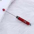 Red frosted DIY bead pointer pen with adjustable metal rod for multi-functional crafting - Red