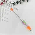 Bolígrafo de 4 colores con varilla de metal para cuentas de bricolage creativo - Punta de Bala de 1,0 mm / Naranja Fluorescente
