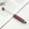Elegant pink rhinestone stylus touch control ballpoint pen for mobile tablet screens - Full Rhinestone Stylus Style / Light Rose Red