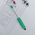 Elegant green crystal beaded touch screen stylus pen with shimmering rhinestone handle - 1.0mm Tip / Light Green (7)