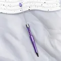 Elegant DIY purple beadable ballpoint pen with clear barrel filled with vibrant crystals - Morandi Purple