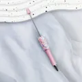 Sparkly pink DIY beaded ballpoint pen with star and moon sequins creative stationery - 1.0mm Bullet Tip / New Khaki Light Pink