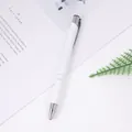 Premium white aluminum business ballpoint pen with elegant silver accents for office gifts - White