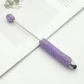 Purple rhinestone beading stylus pen for touch screen devices and DIY craft projects - Full Rhinestone Stylus Style / Light Purple