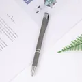 Sophisticated gray aluminum ballpoint pen with dual silver rings and click action - Gray