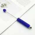 Royal blue rhinestone beadable stylus pen for touch screens featuring a durable metal shaft. - Full Rhinestone Stylus Style / Dark Blue