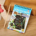 Mini taccuino colorato da grattare per bambini con stilo in legno per disegno creativo DIY - Confezione 10x14cm / Blu