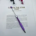 Elegant purple DIY beadable ballpoint pen with crystal gravel filling and metal rod - Morandi Purple