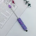 Elegant purple rhinestone beadable pen featuring a sparkly crystal finish for creative gifting - 1.0mm Tip / Pink Purple (8)