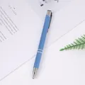 Sleek light blue aluminum ballpoint pen with professional silver accents and click mechanism - Light Blue