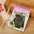 Mini quaderno per grattare colorato con stilo in legno per arte fai-da-te per bambini - Confezione 10x14cm / Rosa