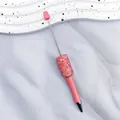 Pink DIY jelly resin beaded ballpoint pen with sparkling crystal diamond embellishments - Barbie Pink