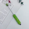 Elegant green sparkly rhinestone touchscreen stylus pen with glossy metallic tip for gift - 1.0mm Tip / Dark Green (9)