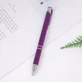 Professional purple metal ballpoint pen with aluminum barrel and silver accents - Deep purple