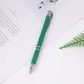 Premium green aluminum business ballpoint pen with silver accents for office use - Dark Green