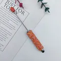 Orange rhinestone crystal stylus ballpoint pen with a sparkling jelly diamond finish - 1.0mm Tip / Orange (10)