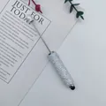 Elegant touch screen stylus with white AB rhinestone beaded handle and silver rod - 1.0mm Tip / White (20)
